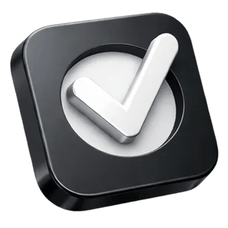 3D confirmation tick icon on the Vestavance about page